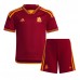 Maillot de foot AS Roma Domicile vêtements enfant 2023-24 Manches Courtes (+ pantalon court)